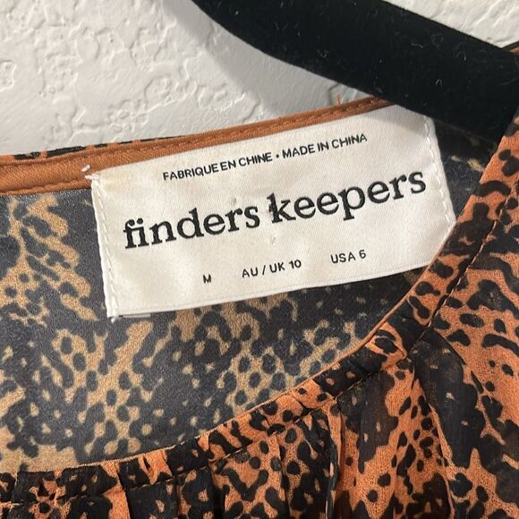 FINDERS KEEPERS Snake Print Short LANA Mini Dress Tan Brown, Size 6 - Picture 7 of 11